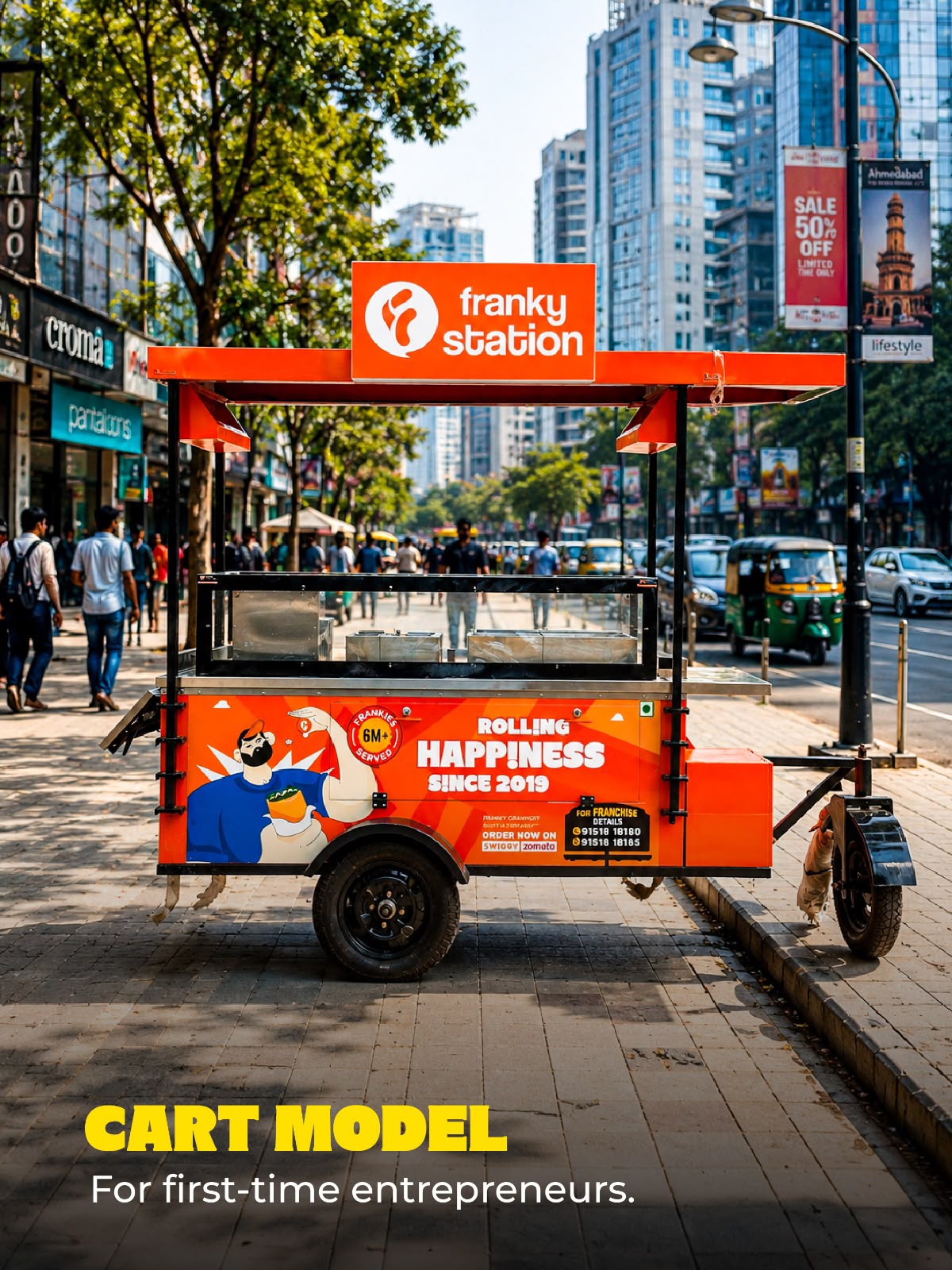 Franky Station cart model on a city street